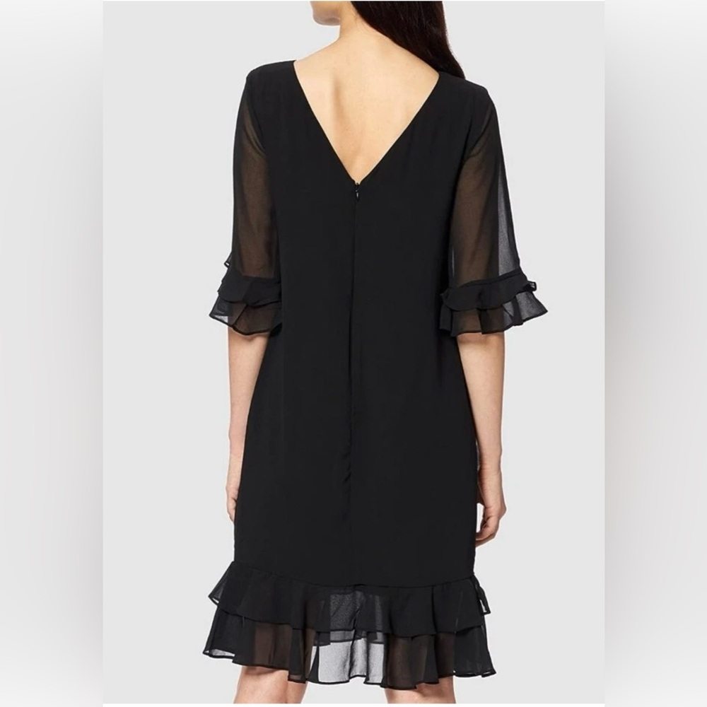 Elegant Black Ruffle Sleeve Dress